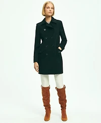 Brushed Wool Double-Breasted Peacoat