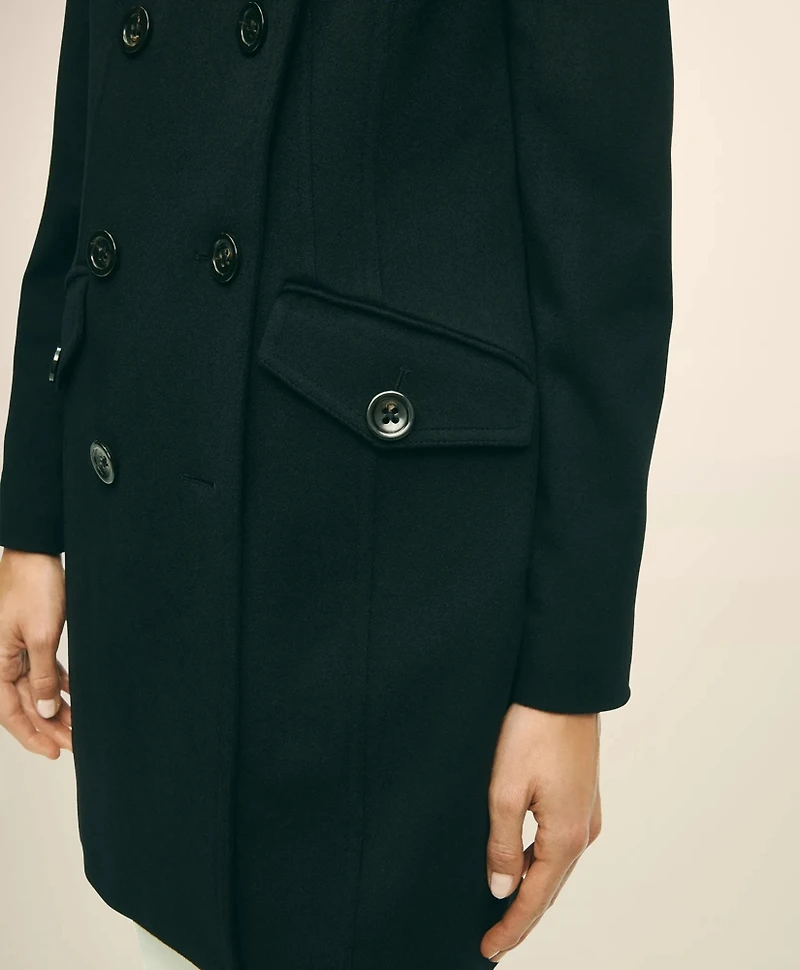 Brushed Wool Double-Breasted Peacoat