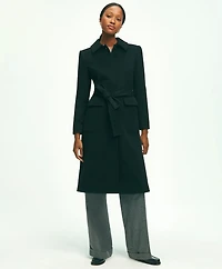Brushed Wool Twill Wrap Coat