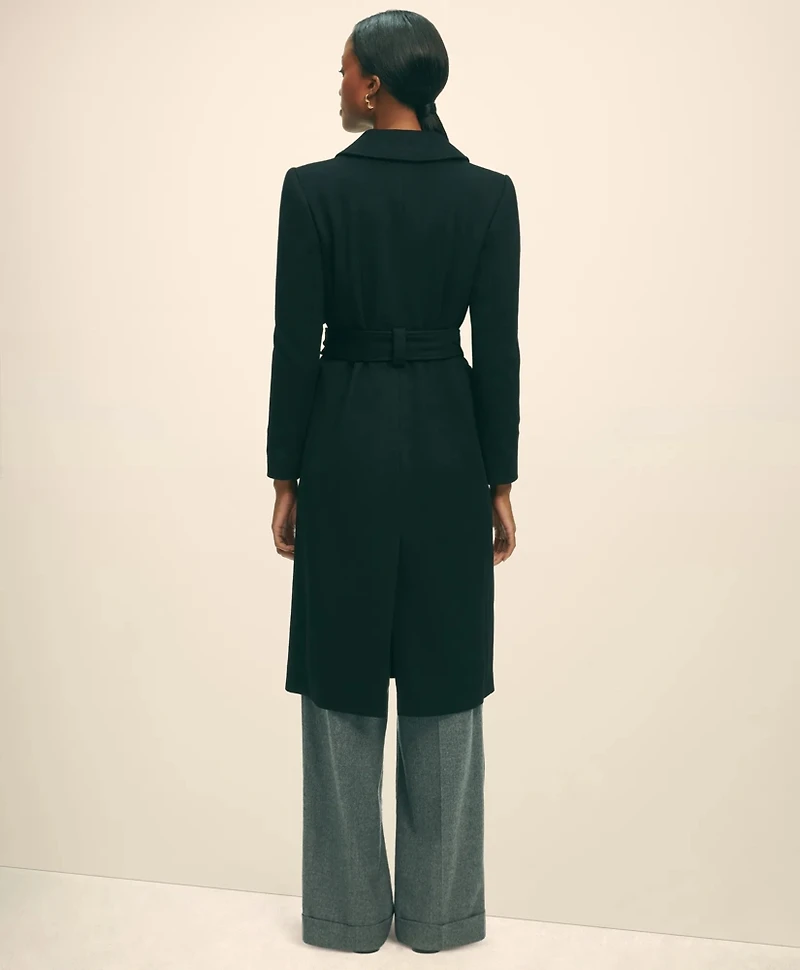 Brushed Wool Twill Wrap Coat