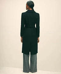 Brushed Wool Twill Wrap Coat