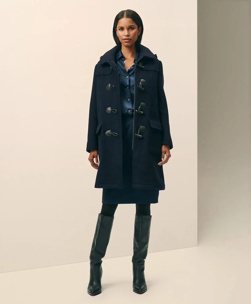 Wool Twill Hooded Toggle Coat