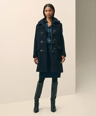 Wool Twill Hooded Toggle Coat