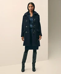 Wool Twill Hooded Toggle Coat