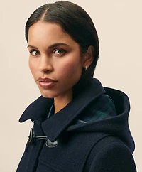 Wool Twill Hooded Toggle Coat