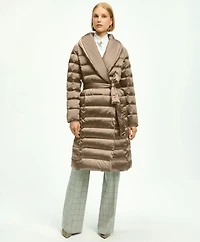 Down Water-Resistant Belted Puffer Coat