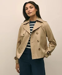 Supima<sup>®</sup> Cotton Water Repellent Cropped Trench Coat