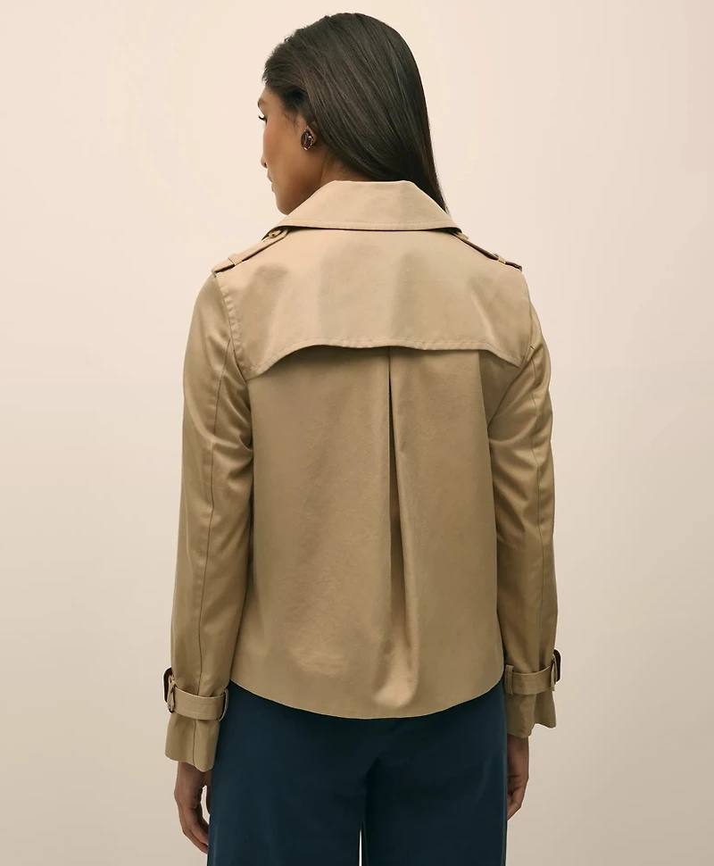 Supima<sup>®</sup> Cotton Water Repellent Cropped Trench Coat