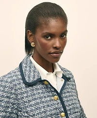 Tweed-Print Tipped Jacket