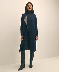 Merino Wool-Cashmere Belted Reversible Sweater Jacket