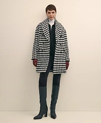 Oversized Wool Houndstooth Coat