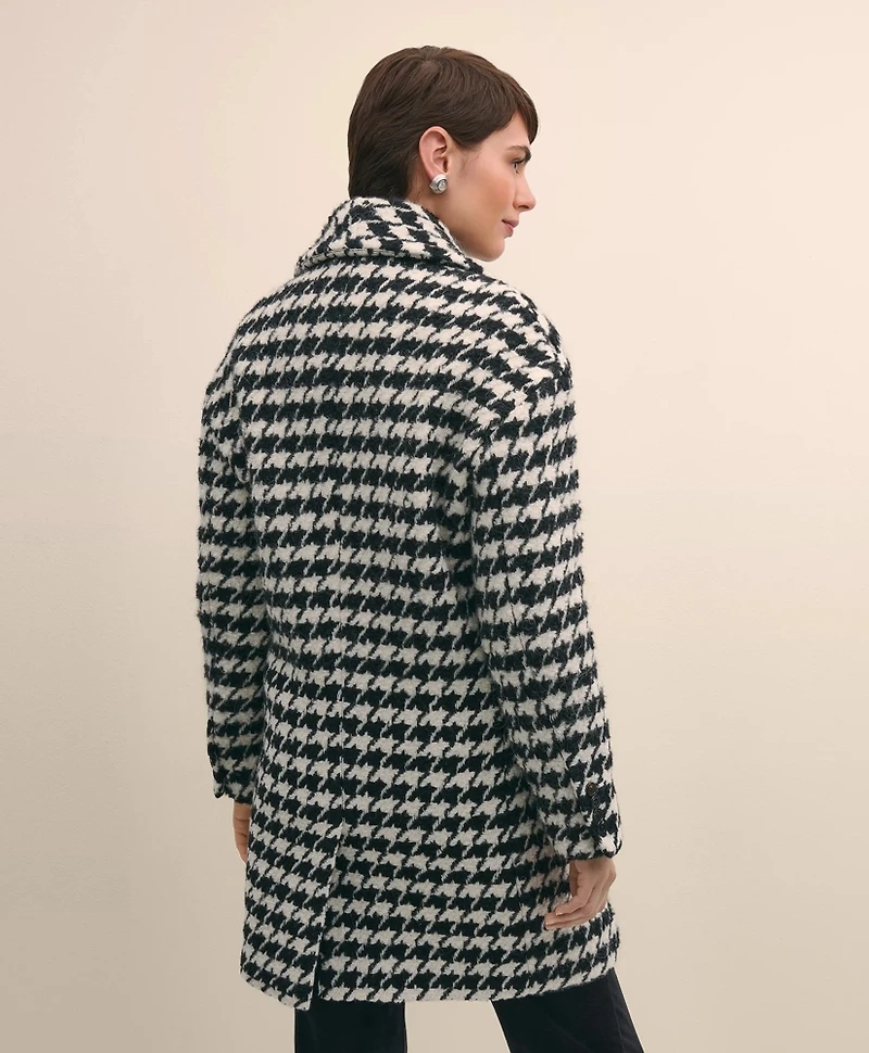 Oversized Wool Houndstooth Coat