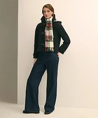 Cropped Wool Toggle Coat With Removable Hood