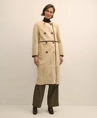 Double-Breasted Shearling Coat