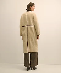 Double-Breasted Shearling Coat