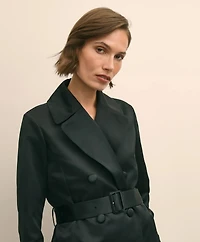 Taffeta Belted Trench Coat