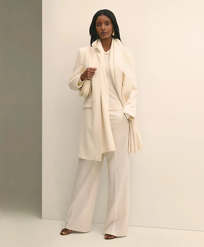 Brushed Wool Coat with Throat Latch