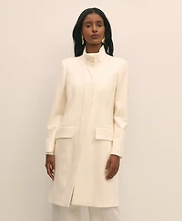 Brushed Wool Coat with Throat Latch