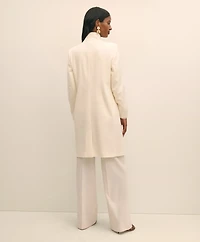 Brushed Wool Coat with Throat Latch