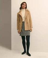 Brushed Wool Coat with Throat Latch