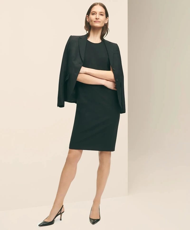 The Essentials Brooks Brothers Stretch Wool Sheath Dress