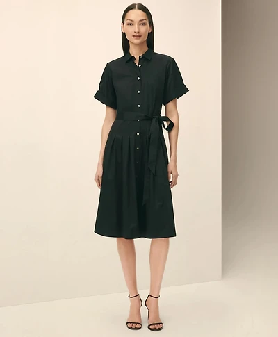 Signature A-Line Cotton Sateen Shirt Dress