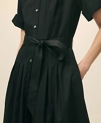 Signature A-Line Cotton Sateen Shirt Dress