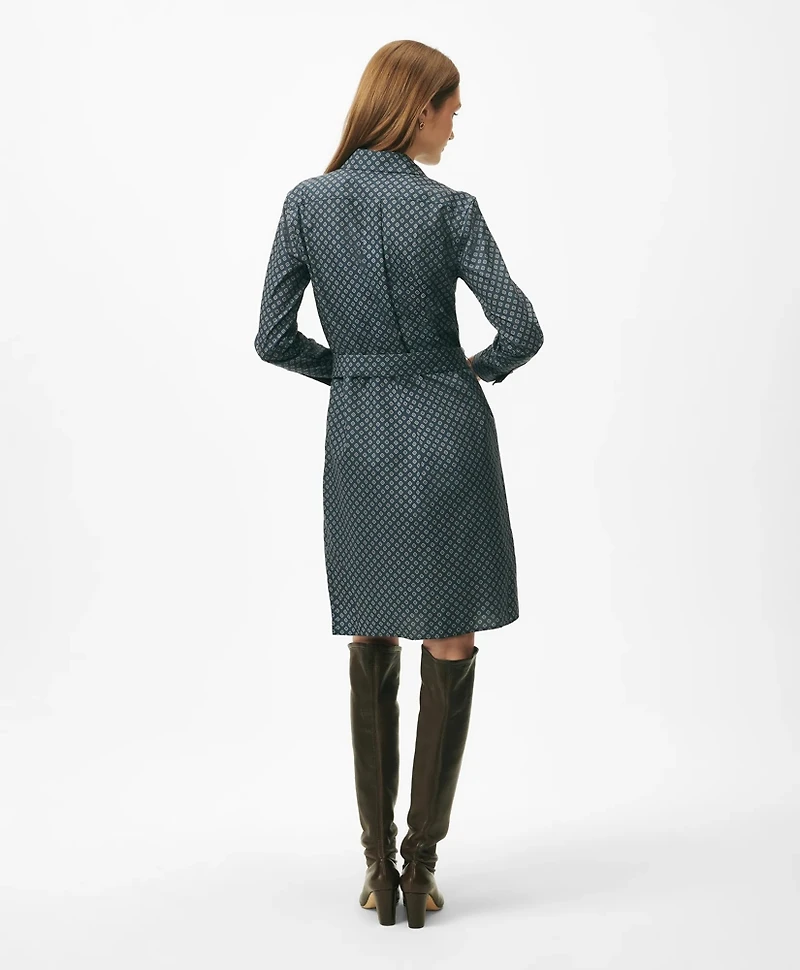 Belted Shirt Dress Foulard Supima<sup>®</sup> Cotton Blend