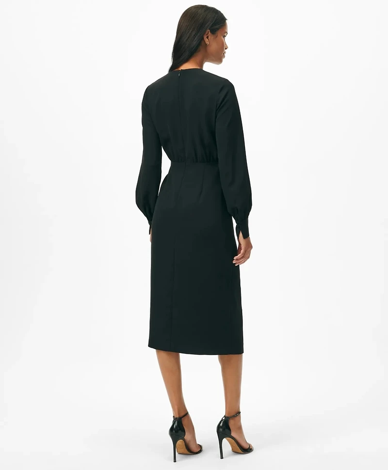 Keyhole Dress Fine Twill Stretch Crepe