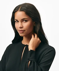Keyhole Dress Fine Twill Stretch Crepe