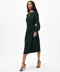 Keyhole Dress Fine Twill Stretch Crepe