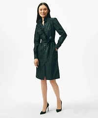 Belted Ruffle-Detail Shirt Dress Black Watch Supima<sup>®</sup> Cotton