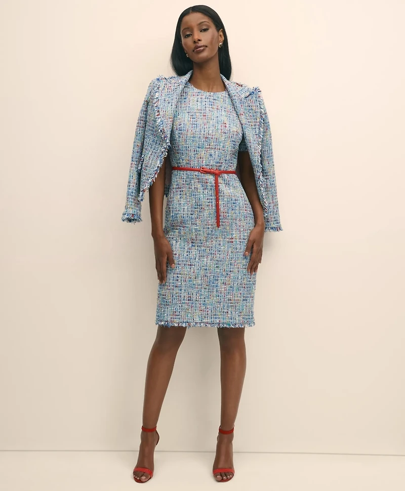 Fringed Boucle Dress