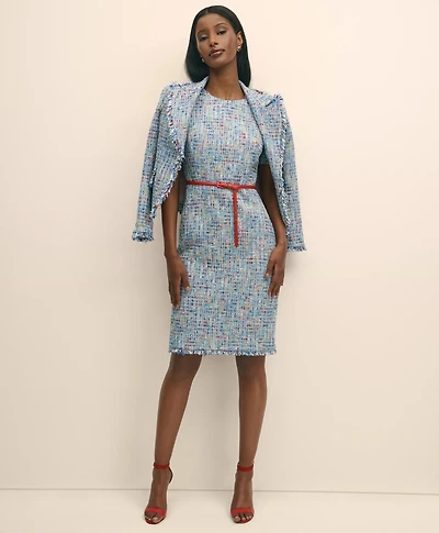 Fringed Boucle Dress