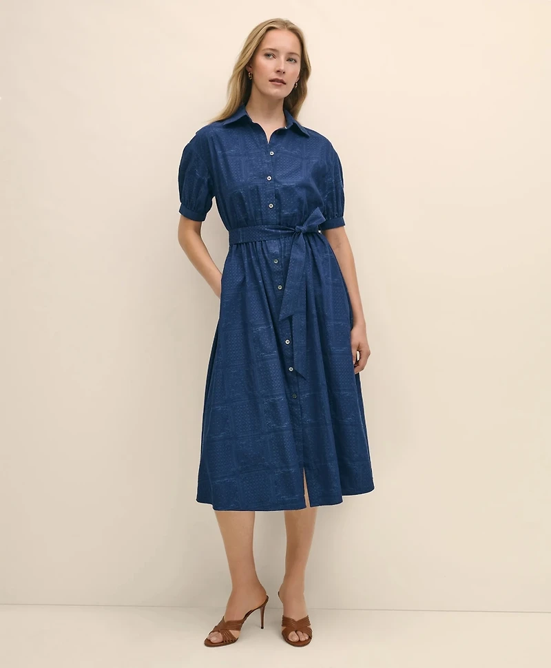 Cotton Paisley A-line Shirt Dress
