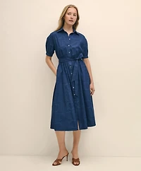 Cotton Paisley A-line Shirt Dress