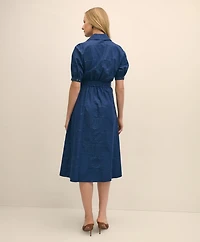 Cotton Paisley A-line Shirt Dress