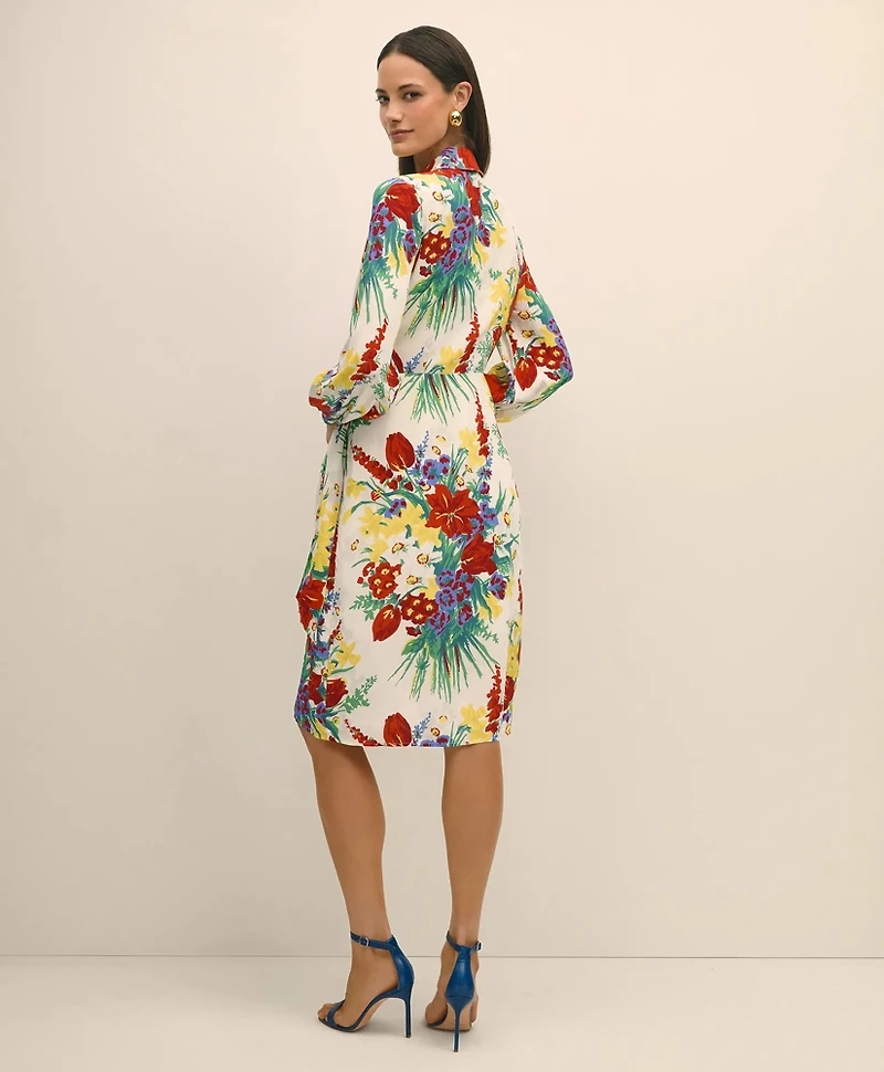 Floral Wrap Dress Crepe