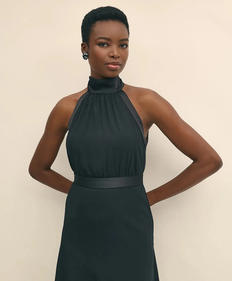 Crepe Halter Dress