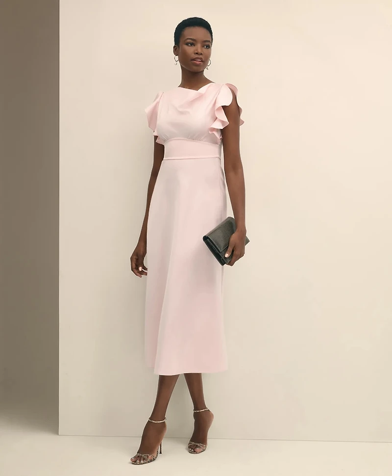 Crepe Butterfly Sleeve Maxi Dress