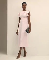 Crepe Butterfly Sleeve Maxi Dress