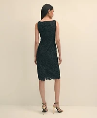 Floral Lace Overlay Sheath Dress