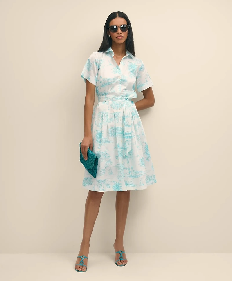 Supima<sup>®</sup> Satin Cotton Bermuda Toile Shirt Dress