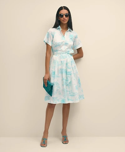 Supima<sup>®</sup> Satin Cotton Bermuda Toile Shirt Dress
