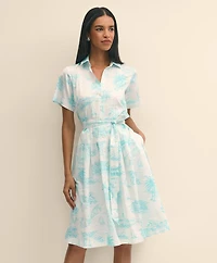 Supima<sup>®</sup> Satin Cotton Bermuda Toile Shirt Dress