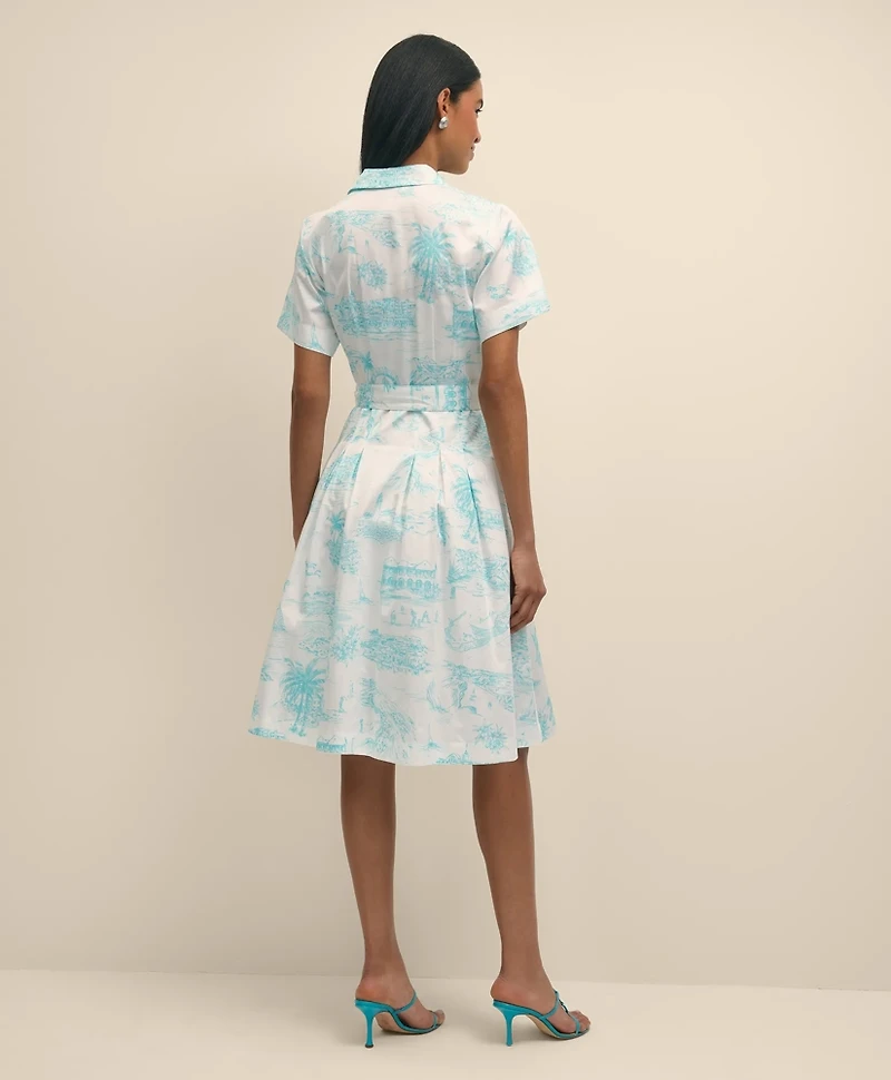 Supima<sup>®</sup> Satin Cotton Bermuda Toile Shirt Dress