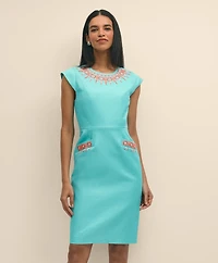 Cotton Embellished Sheath Dress