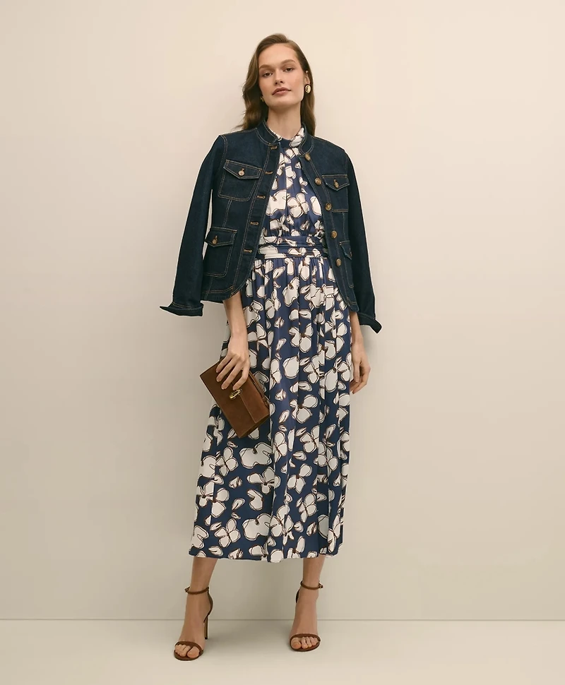 Halter Dress Abstract Floral Print