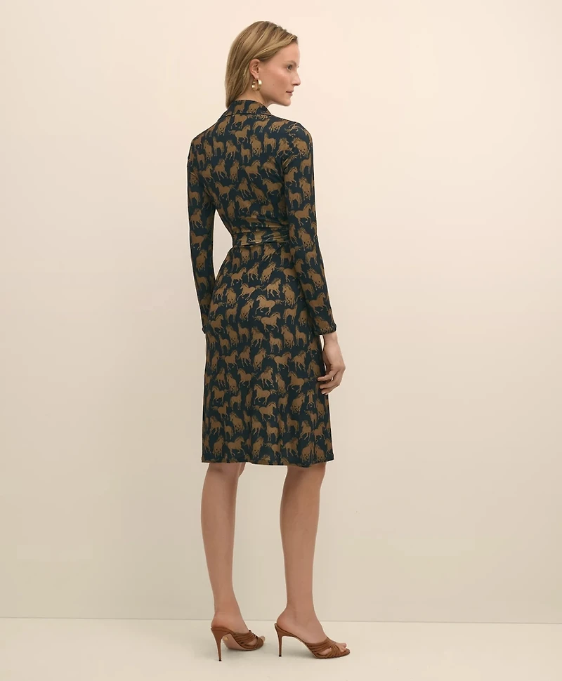 Wrap Dress Horse Print