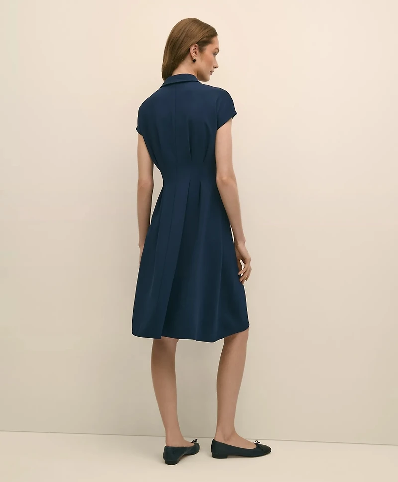 A-Line Pleated Shirt Dress